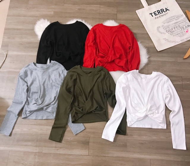 [ Mã WASTAPR giảm 10K đơn 50K] Áo thun xoắn eo dài tay - mua hóa đơn trên 300k được tặng 1 phần quà từ shop CAROTSHOP | BigBuy360 - bigbuy360.vn