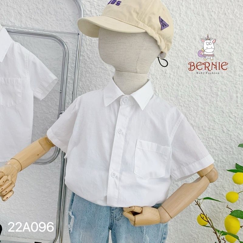ÁO SƠ MI TRẮNG CỘC TAY CHO BÉ