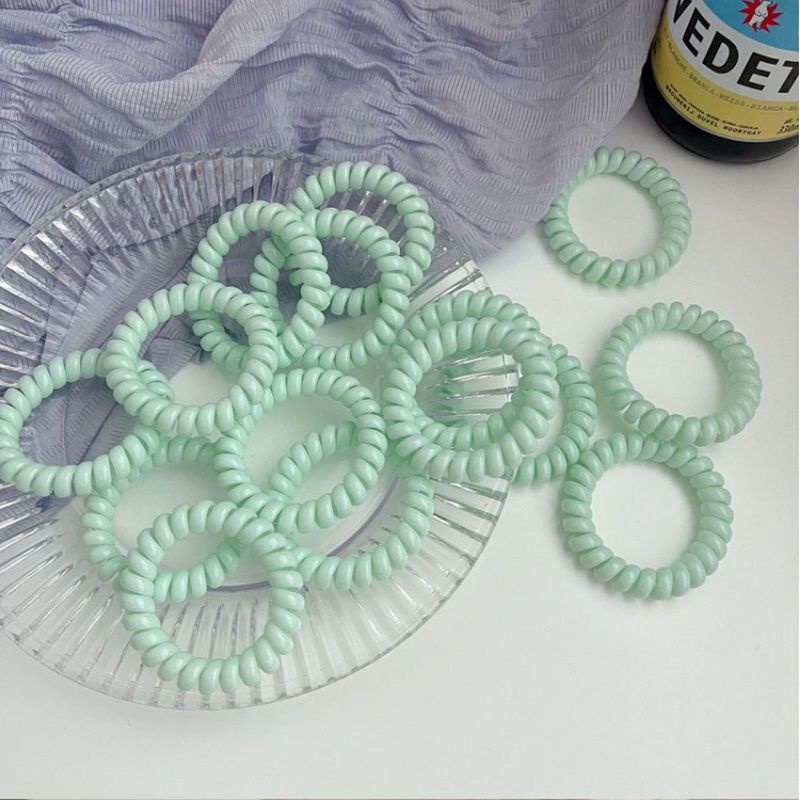 Dây Buộc Tóc Lò Xo Màu Xanh Bạc Hà Xinh Xắn Cho Nữ