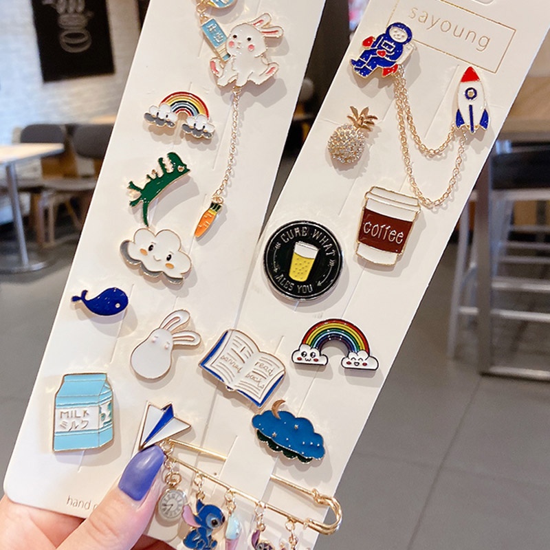 Trâm Cài Áo Hợp Kim Hình Hoạt Hình Phong Cách Hàn Quốc