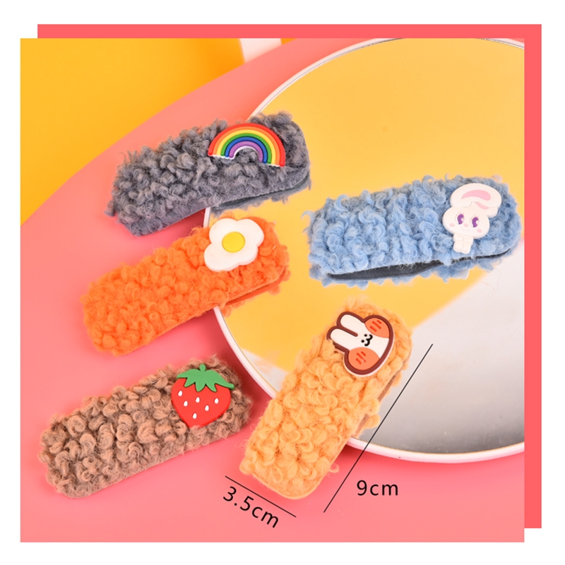 Girls Plush Imitation Lamb Hair Clip Cute Hair Pin Hair Barrette Accessories