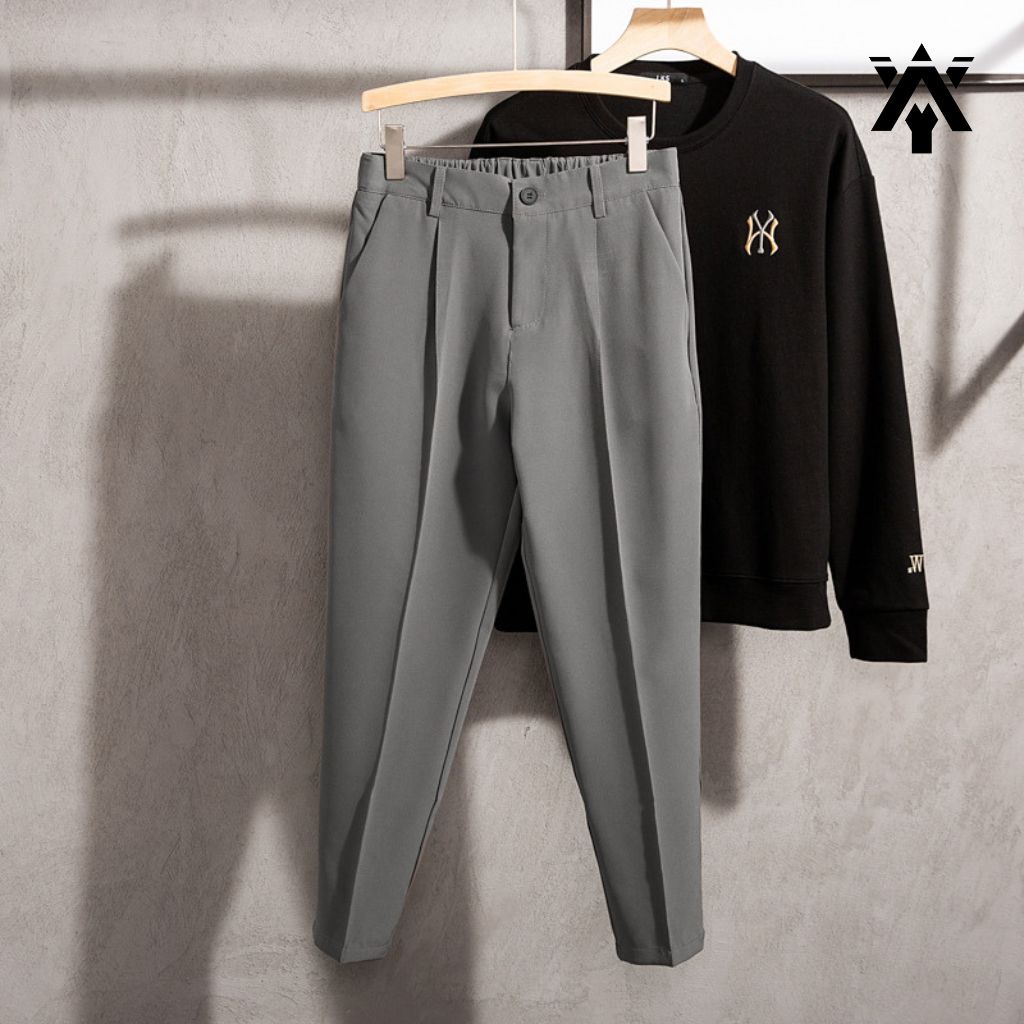 Quần Tây Nam ANYOUNG Quần Âu Nam Dáng Baggy Có Chun Sau Lưng Không Nhăn Không Bai Xù Phong Cách Hàn Quốc Qd40