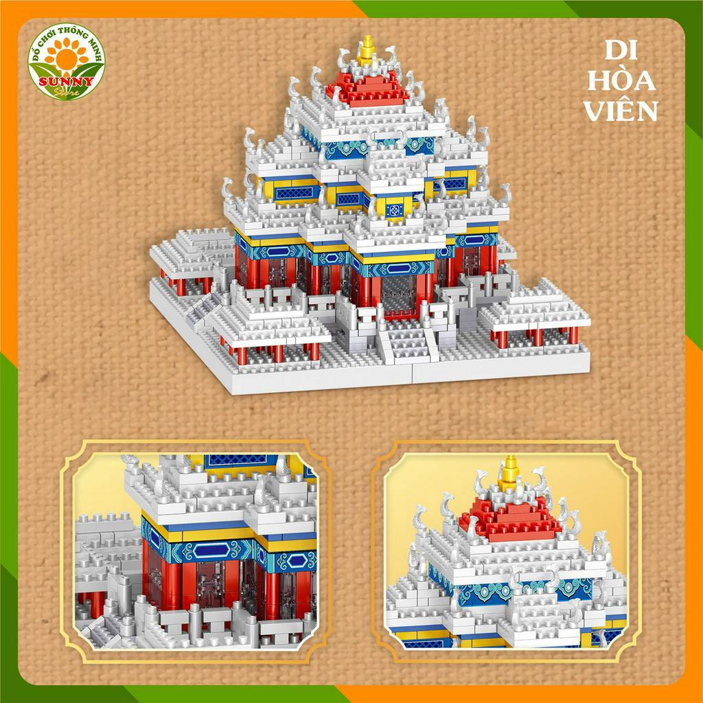 Mô hình lắp ghép 3D Công trình kiến trúc 4 mô hình  Cung điện màu trắng  - 5200+pcs