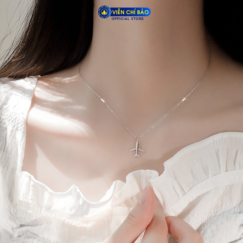 Dây chuyền bạc nữ Hình máy bay chất liệu bạc 925 thời trang phụ kiện trang sức nữ Viễn Chí Bảo D400451x