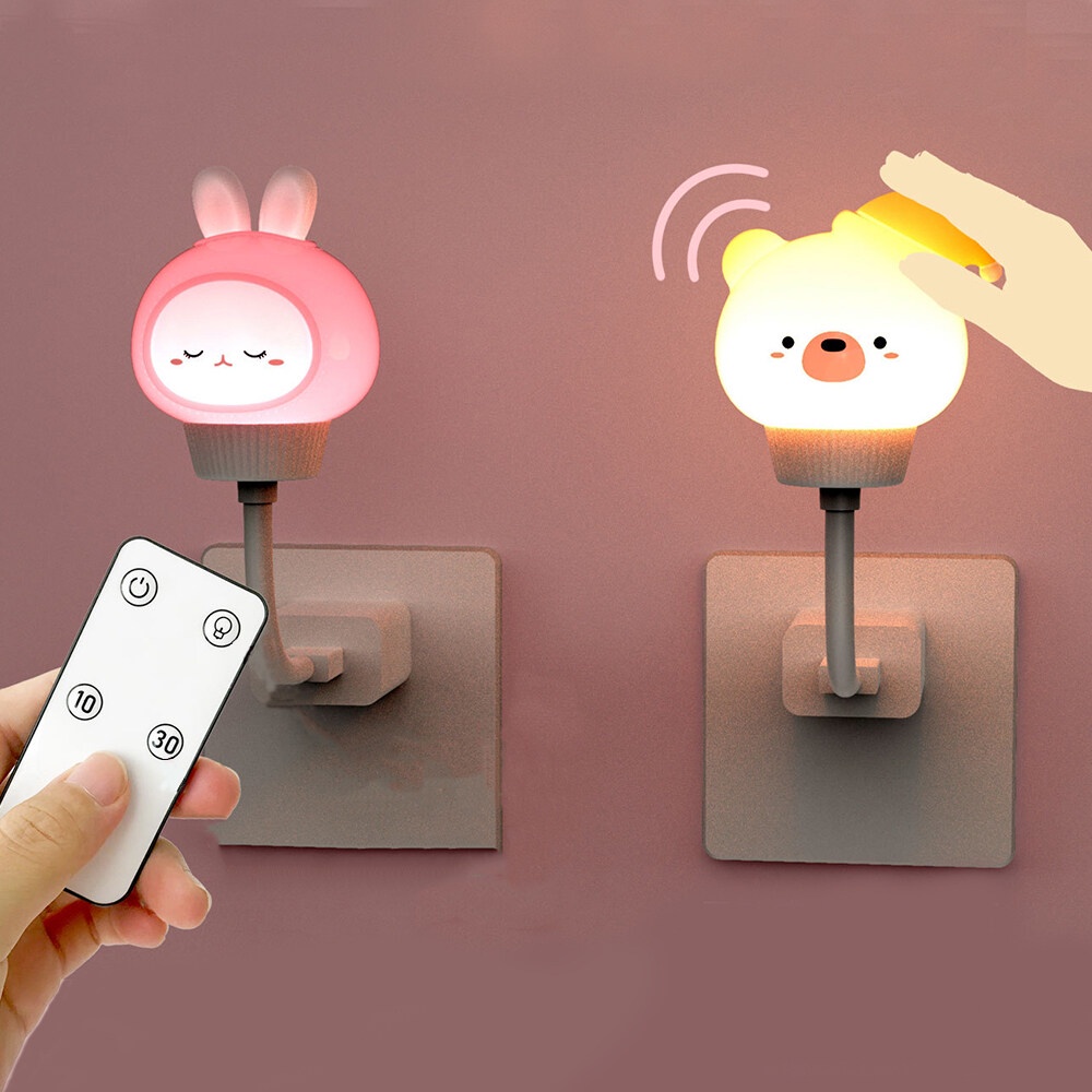 Đèn Ngủ LED USB Đèn Ngủ Cho Bé Đèn Ngủ Đầu Giường Gấu Thỏ Cho Trẻ Em Đèn Ngủ Để Trang Trí Phòng Ngủ Kích Hoạt Bằng Giọng Nói