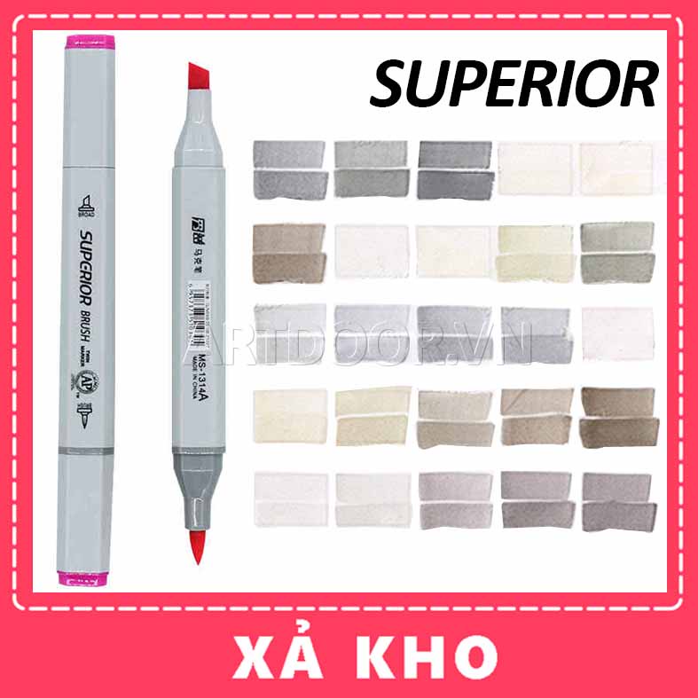 [ARTDOOR] Bút Marker SUPERIOR Brush Lẻ (gam Xám)