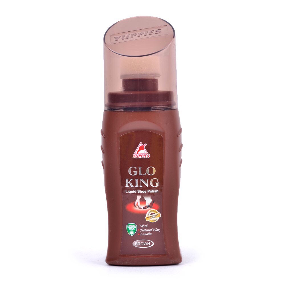 Xi nước đánh giày màu nâu Glo king Malaysia 75ml