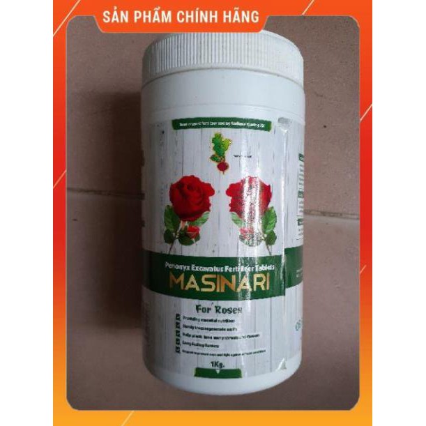 Phân trùn quế nén viên cao cấp MASINARI hũ 1kg chuyên dùng cho Hoa hồng