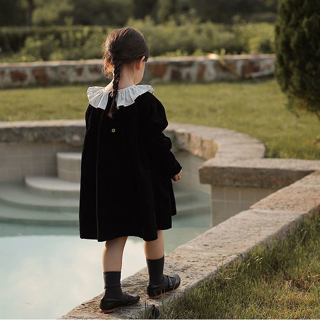 Đầm Công Chúa Cổ Búp Bê Phong Cách Phương Tây Thời Trang Mùa Thu Mới Cho Bé Gái