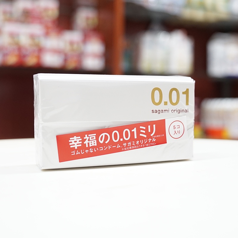 Bao cao su Sagami Original 0.01 siêu mỏng vô đối - set 5 cái Nội địa Nhật Bản