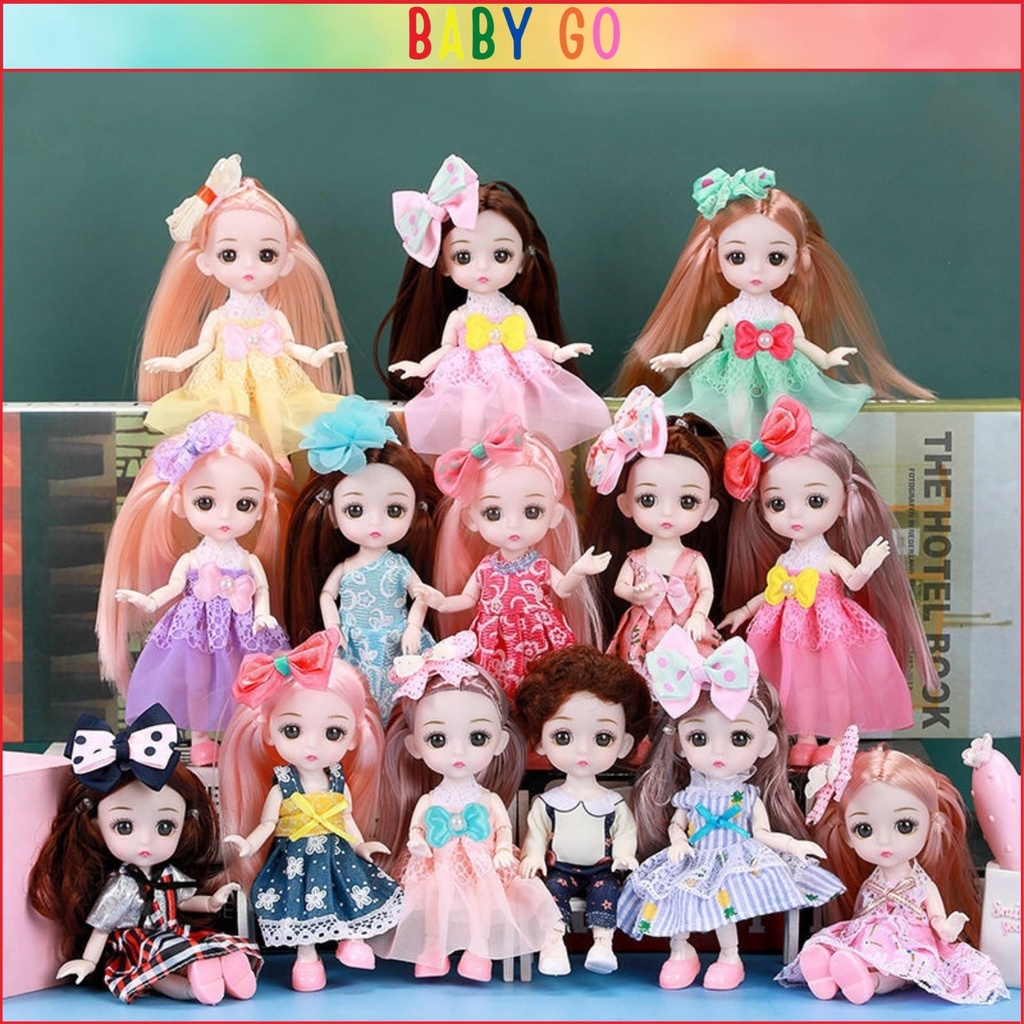 Búp bê baboliy bjd, đồ chơi búp bê công chúa mini có khớp giá rẻ cao 17cm
