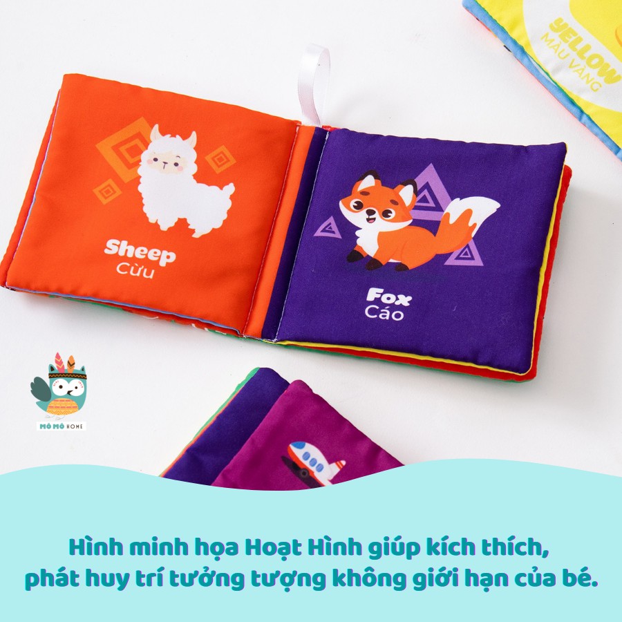 Sách vải cho bé 8 chủ đề chính hãng made in Việt Nam - Mini Cloth Book - Momo Home