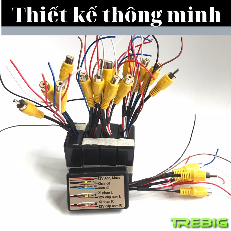 Bộ chia camera lề, camera lùi cho ô tô, có rõ cách lắp đặt. Sử dụng chất liệu nhựa abs cao cấp. Đồ chơi ô tô Trebig. | BigBuy360 - bigbuy360.vn