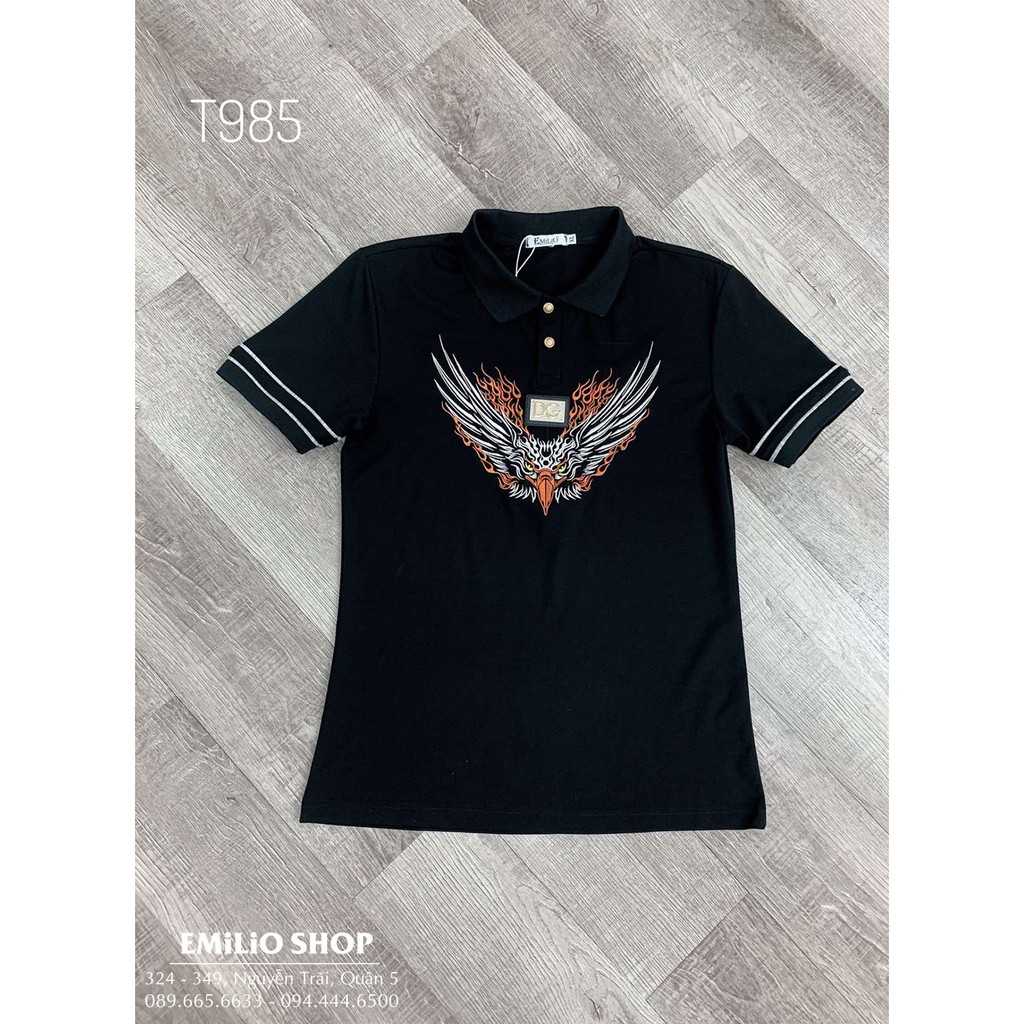EMILIO - Áo thun nam thêu đại bàng T985