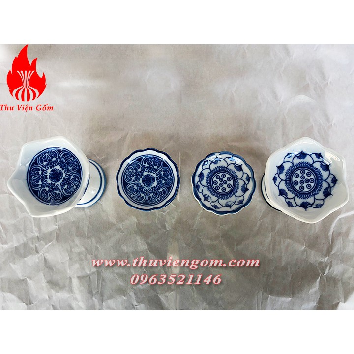 4 loại chân nến màu lam - Chân nến Bát Tràng