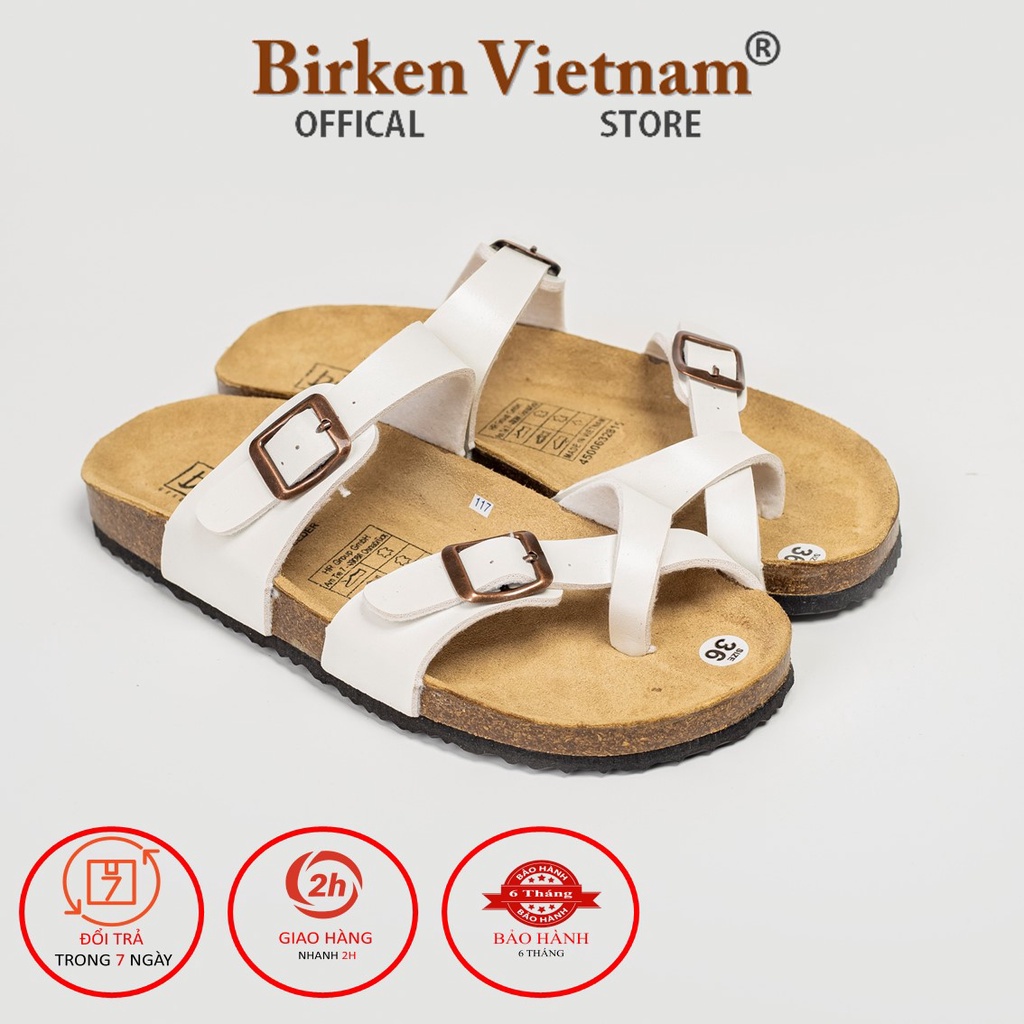 MÃ PU06 DÉP DA PU Đế Trấu Quai Xỏ Ngón Unisex Birken Vietnam Bioline