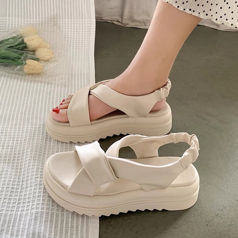 Dép sandal CHUN nữ độn đế da mềm Cao Cấp