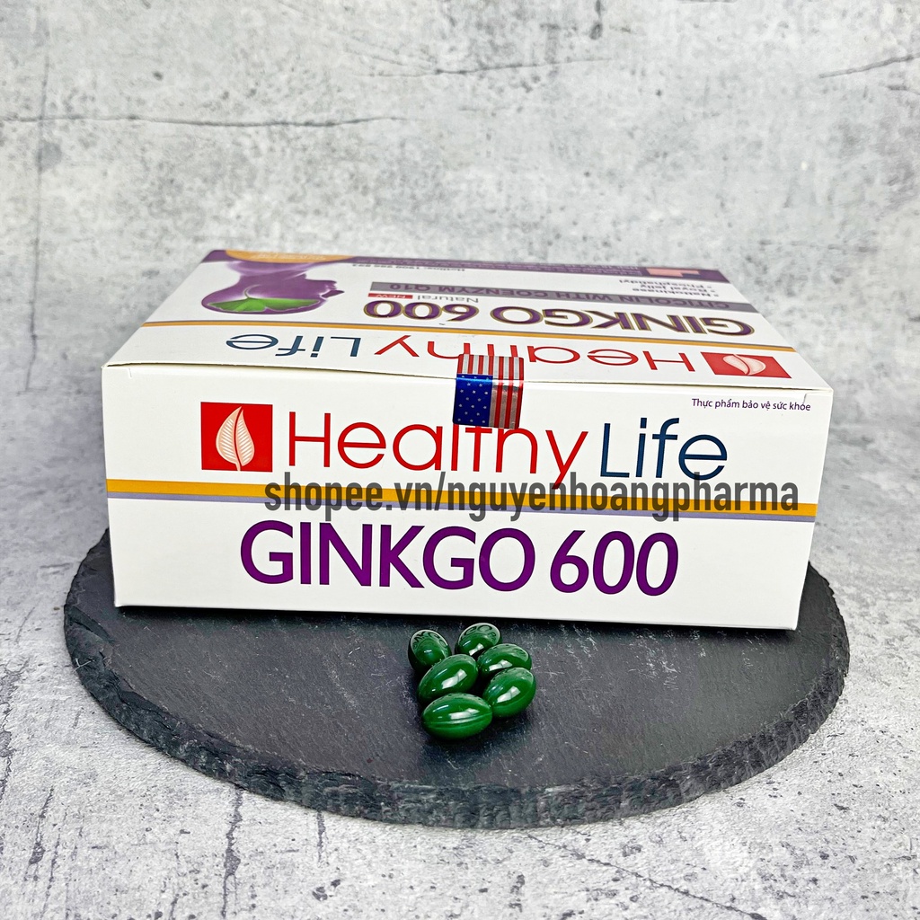 Viên uống bổ não GINKO 600 giúp tăng cường trí nhớ, tăng tuần hoàn máu não, ngừa tai biến – HỘP 100 viên