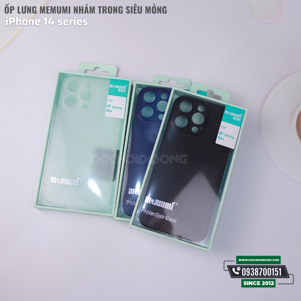 Ốp lưng cho iPhone 14 - 14 Plus - 14 Pro - 14 Pro Max Memumi nhám trong siêu mỏng