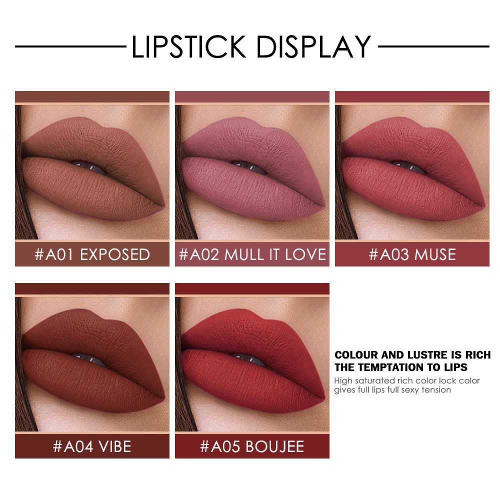 Set 5 Son Kem Kimuse Màu Lì Lâu Trôi 130g | BigBuy360 - bigbuy360.vn