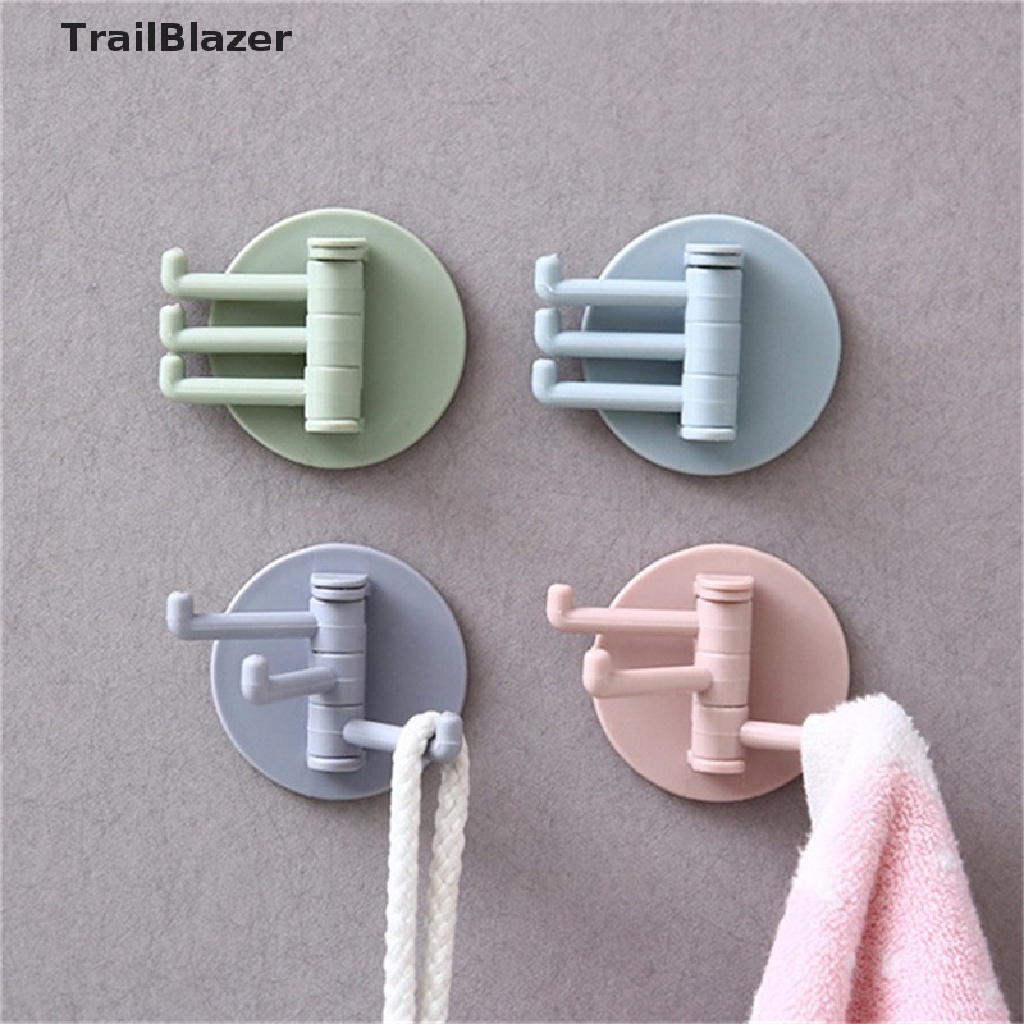 Set 3 móc treo đồ dạng xoay không đục lỗ không để lại dấu vết cho nhà tắm