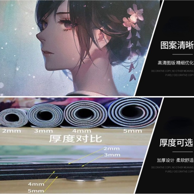 Tấm Lót Chuột Và Bàn Phím Máy Tính Dày Dặn In Hình Phong Cảnh Anime