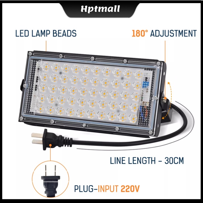 Đèn Led Jz-50w 220v Siêu Sáng Sử Dụng Năng Lượng Mặt Trời