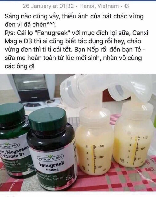 Lợi sữa Cỏ cà ri Fenugreek( 90 viên)