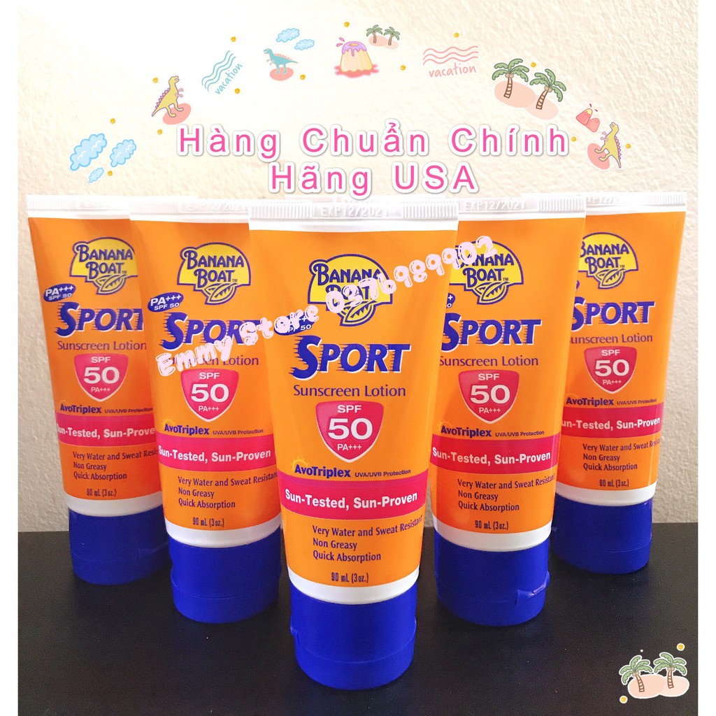 [Nhập Khẩu Mỹ]Kem Chống Nắng Thương Hiệu Banana Boat SPF50->110_90ml Các Loại