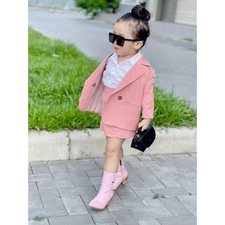 Sét áo vest kèm chân váy mặc Tết cho bé