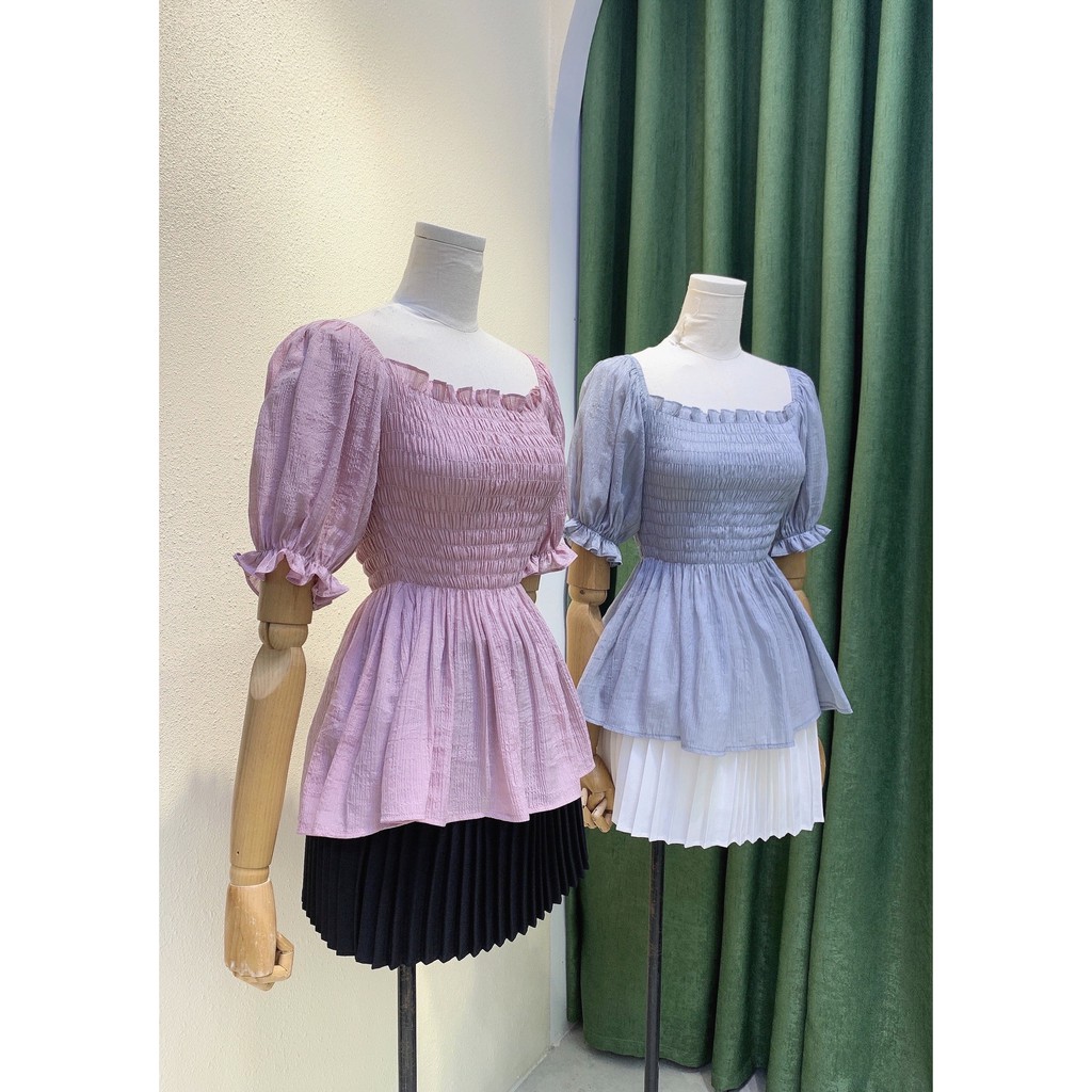 Áo nhúng ngực CHARMO vải lụa dệt kim êm ái freesize Drawstring Neck Top