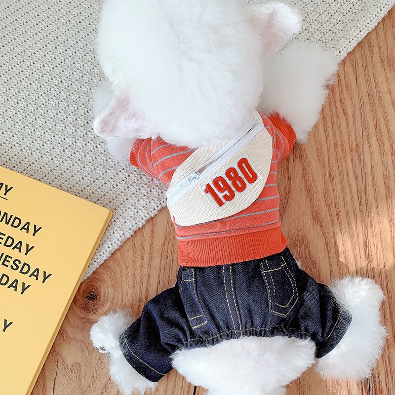 Bộ quần áo liền quần có túi đeo cho chó mèo
