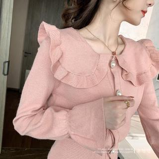 Áo kiểu tay cánh bướm dài thời trang nữ tính trang trí khuy