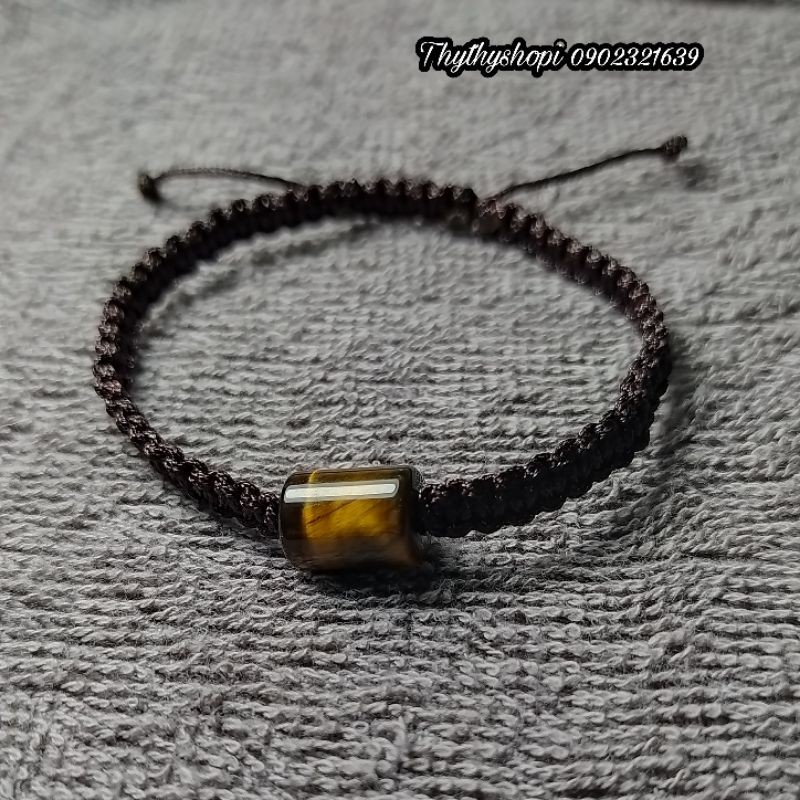 Vòng tay trụ đá thiên nhiên vàng nâu -  -