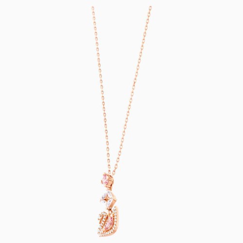 Dây Chuyền Swarovski Dazzling Swan Y Necklace Multi-Colored Rose-Gold Tone Plated