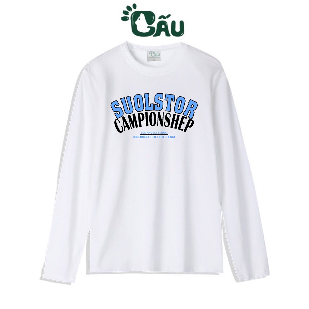 Áo thun tay dài Gấu 194 vải coton dày dặn, mềm mịn, co dãn - form regular - TD SuolStor