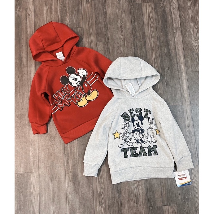 Áo nỉ bông hoddie hãng Disney hoạ tiết mickey cho bé từ 12 tháng đến 6 tuổi