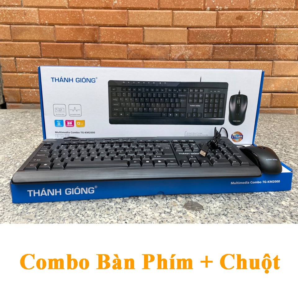 Combo Bàn Phím kèm chuột Thánh Gióng TG-KM2000 | Bộ bàn phím tính máy văn phòng bền, đẹp | Bảo hành 12 tháng