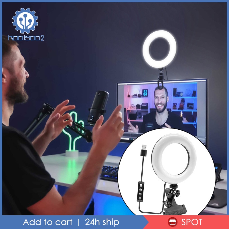 Đèn LED Tròn Koolsoo2 Gắn Laptop Hỗ Trợ Chụp Ảnh Tự Sướng Tiện Dụng