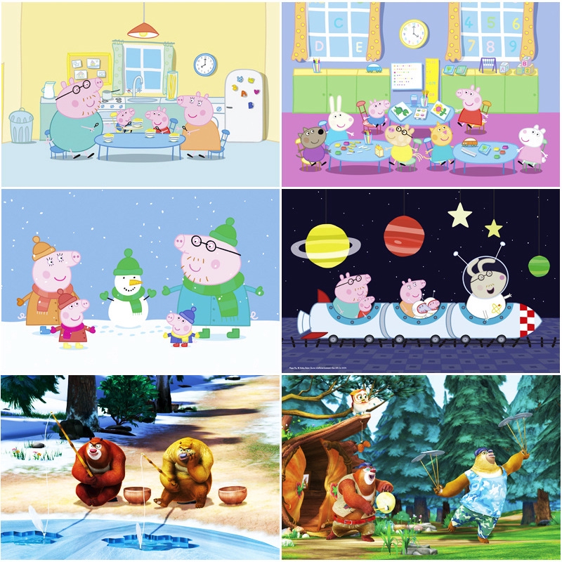 Bộ Đồ Chơi Xếp Hình 100 Mảnh Hình Heo peppa Đáng Yêu Cho Bé 3-6 Tuổi