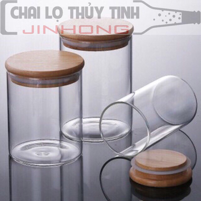 HŨ THỦY TINH 680ML 800ML 1100ML NẮP GỖ CAO CẤP ĐỰNG THỰC PHẨM