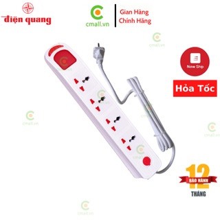 Ổ cắm Điện Quang ĐQ ESK DBW104 Kiểu Tàu Siêu Tốc, 4 Ổ Cắm 3 chấu, màu trắng