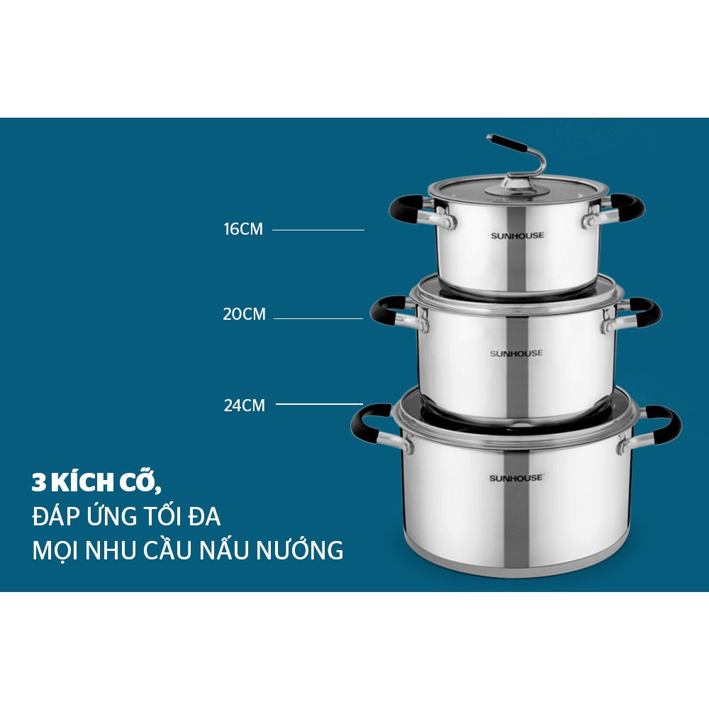 Bộ nồi Sunhouse inox SH891