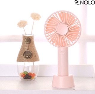 Quạt Sạc Mini Có Đế Kèm Đèn Pin