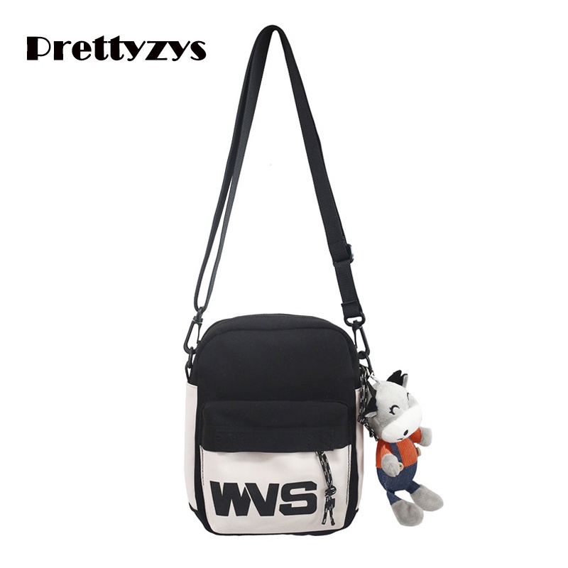 Túi xách đeo chéo vai Prettyzys thời trang học đường Hàn Quốc 2021 cho cặp đôi