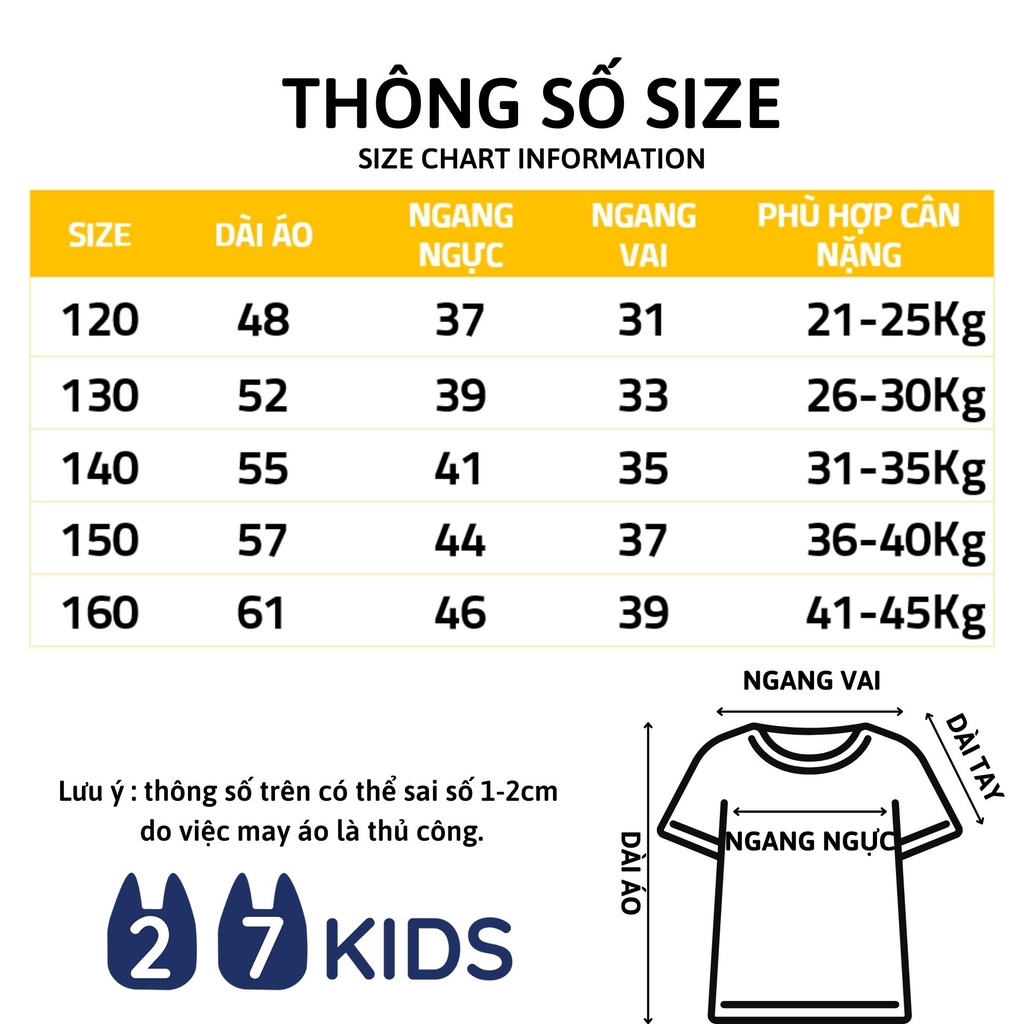Áo Polo bé trai ngắn tay size đại 27Kids AKL Aowkulae áo thun sơ mi cộc nam cho trẻ từ 6-14 tuổi BSPO7