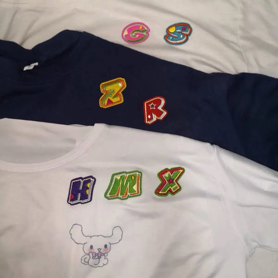 Áo Thun Ngắn Tay Thêu 26 Chữ Cái Tiếng Anh Thời Trang Cho Cặp Đôi