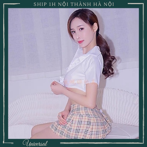 Đồ Cosplay Nữ Học Sinh Áo Trắng Váy Ca Rô Sexy - Set Đồ Ngủ Nữ Sinh Gợi Cảm UNIVERSALXXX - DCP31 | BigBuy360 - bigbuy360.vn