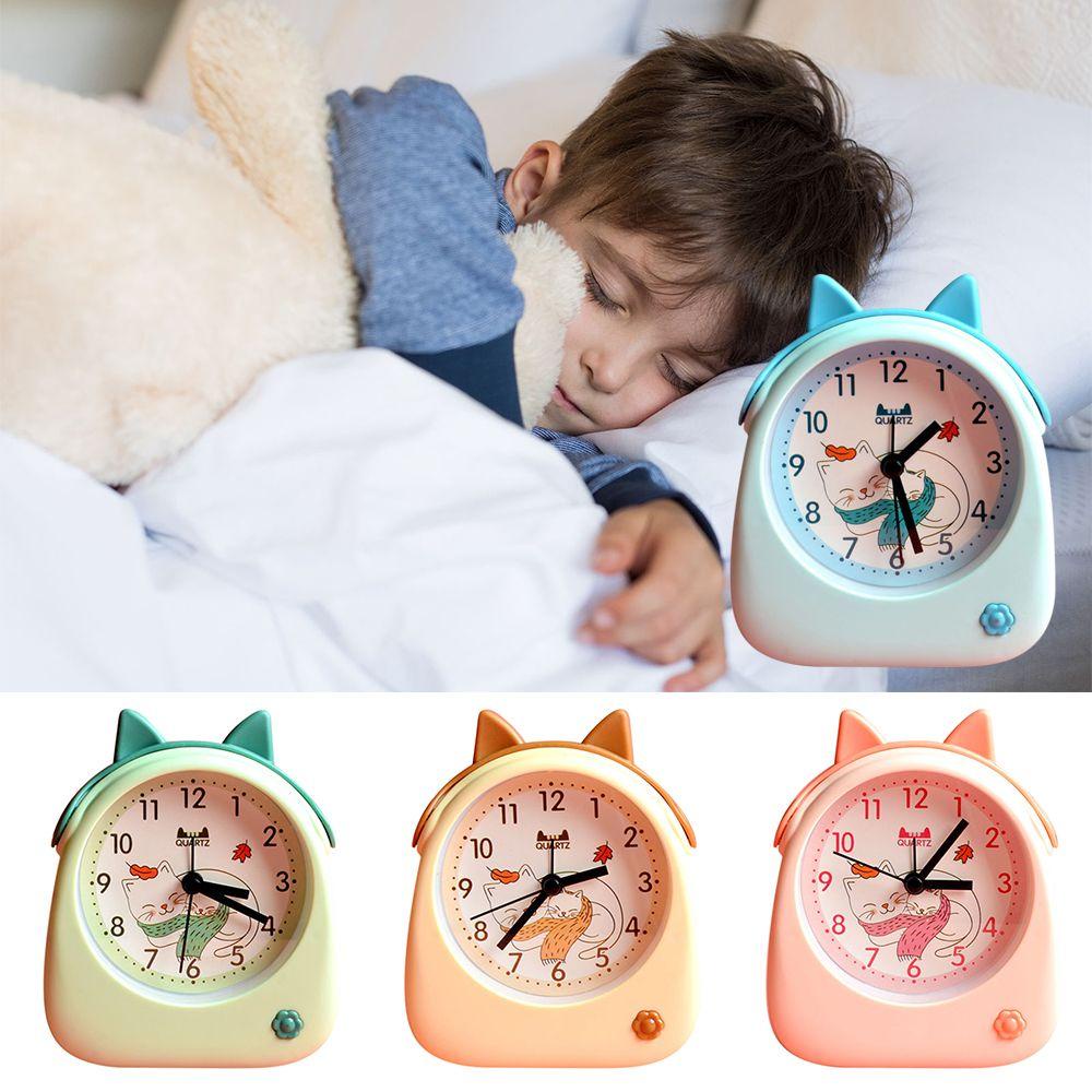 Đồng Hồ Báo Thức Hoạt Hình Để Bàn Chạy Bằng Pin Không Gây Tiếng Ồn Trang Trí Cho Trẻ