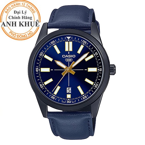 Đồng hồ nam dây da Casio Anh Khuê MTP-VD02BL-2EUDF